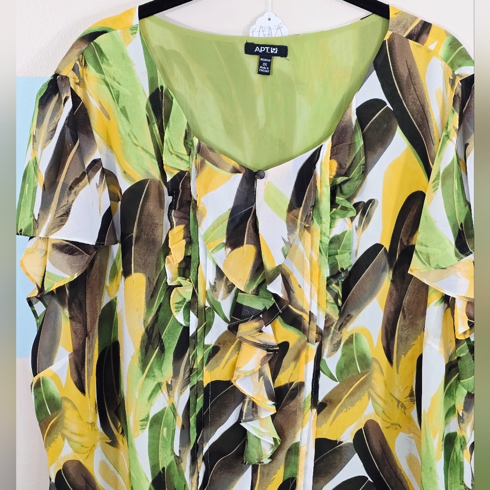 Apt. 9 Plus Size Multicolor Ruffle Top - Picture 3 of 8